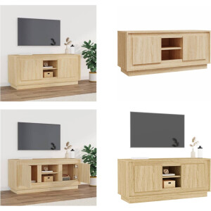 vidaXL Tv-meubel 102x35x45 cm bewerkt hout sonoma eikenkleurig - Tv-meubel - Tv-meubelen - Tv-standaard - Televisiemeubel