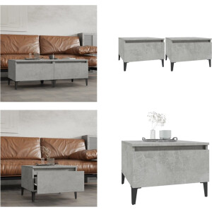 vidaXL - Bijzettafels - 2 - st - 50x46x35 - cm - bewerkt - hout - betongrijs