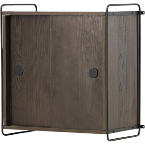 Nest living Marcus Hangende Wandkast Walnoot - Hout - Met Schuifdeuren - Zwevend - Donkerbruin - Japandi - 60 x 35 cm