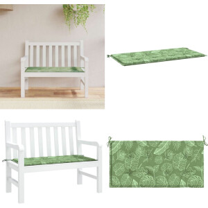 vidaXL Tuinbankkussen 100x50x3 cm oxford stof bladpatroon - Tuinbankkussen - Tuinbankkussens - Tuinbank Kussen - Buitenbankkussen