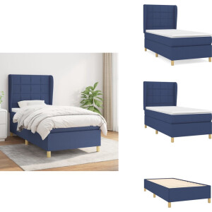 vidaXL Boxspring - Boxsprings - Bed - Slaapmeubel - Boxspring met matras stof blauw 100x200 cm