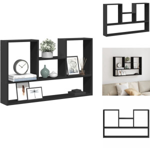 vidaXL Wandschap - Wandschappen - Wandplank - Wandrek - Wandschap 99x15x60 cm bewerkt hout zwart