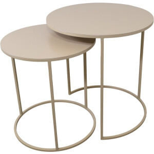LOFT42 Elvy Set Bijzettafels Rond - Beige - Ø49x52