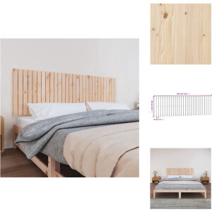 vidaXL Wandhoofdbord Massief Grenenhout - 185 x 3 x 60 cm - Klassiek design - Bedonderdeel