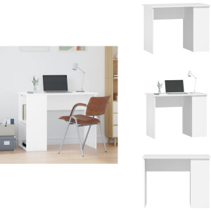 vidaXL Bureau - Bureaus - Computerbureau - Computertafel - Bureau 100x55x75 cm bewerkt hout wit