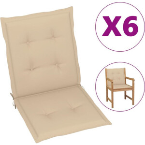 vidaXL - Tuinstoelkussens - 6 - st - 100x50x3 - cm - oxford - stof - beige