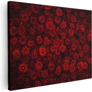 Artaza Canvas Schilderij Rode Rozen Achtergrond - 80x60 - Foto Op Canvas - Canvas Print