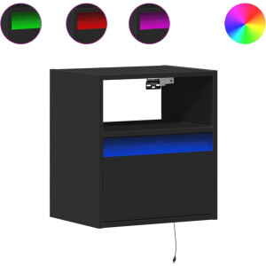 vidaXL - Tv-wandmeubel - met - LED-verlichting - 41x31x45 - cm - zwart