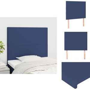 vidaXL Hoofdbord - Hoofdborden - Hoofdeinde - Houten Hoofdbord - Hoofdborden 2 st 80x5x78/88 cm stof blauw