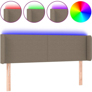 vidaXL - Hoofdbord - LED - 147x16x78/88 - cm - stof - taupe