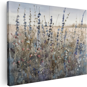 Artaza Canvas Schilderij Kunstwerk van Wilde Bloemen in een Veld - 80x60 - Muurdecoratie - Foto Op Canvas - Canvas Print