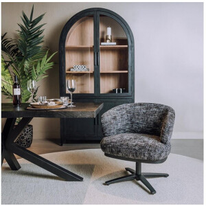 Eetkamerstoel Perca draaibaar Chenille - TED 17 blue-grey