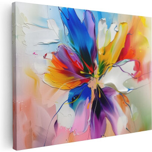 Artaza Canvas Schilderij Abstract Kunstwerk van een Bloem - 40x30 - Klein - Foto Op Canvas - Canvas Print