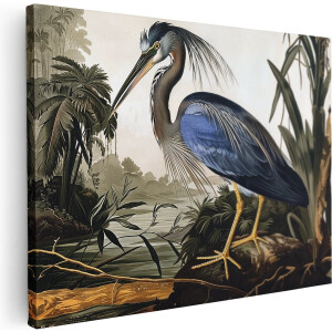 Artaza Canvas Schilderij Vogel Staat op een Tak - 40x30 - Klein - Foto Op Canvas - Canvas Print
