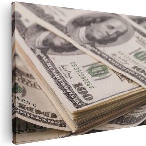 Artaza Canvas Schilderij Dollar Geld Briefjes - 80x60 - Foto Op Canvas - Canvas Print