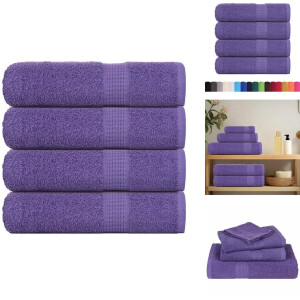 vidaXL Handdoek - Handdoeken - Badhanddoek - Badlaken - Badhanddoeken 4 st 100x150 cm 360 g/m² 100% katoen paars
