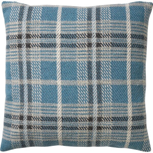 Dutch Decor RENZO - sierkussen 45x45 cm - geruit patroon - Provincial Blue - blauw - Inclusief binnenkussen