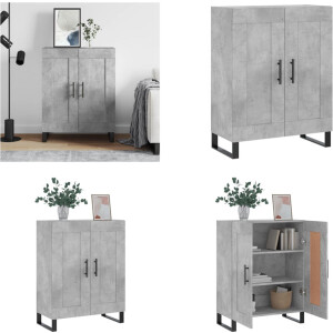 vidaXL-Dressoir-69-5x34x90-cm-bewerkt-hout-betongrijs - Dressoir - Dressoirs - Kast - Wandkast