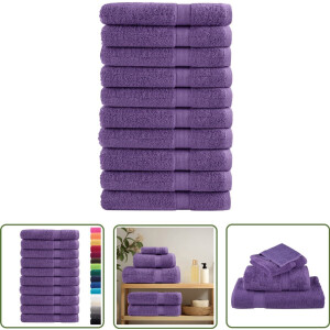 vidaXL Saunadok - Saunahanddoek - Saunadoeken SOLUND 10 st 600 g/m² 80x200 cm paars - Handdoek - Baddoek - Katoen Handdoek