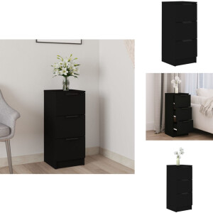 vidaXL Dressoir - Dressoirs - Kast - Nachtkastje - Dressoir 30x30x70 cm bewerkt hout zwart