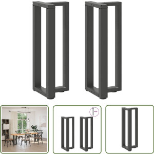 vidaXL T-vormige Tafelpoten - Console Tafelpoten - Console tafelpoten 2st T-vormig 25x28x(72-73)cm staal antraciet - Stalen Tafelpoten - Zwarte Tafelpoten - Moderne Tafelpoten
