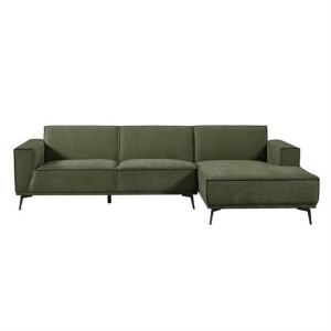Hoekbank Leeds 2,5 zits chaise longue rechts - Stof City 355 Bottle Green