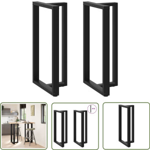 vidaXL Industriële Meubels - Bartafel Potten - Bartafelpoten 2 st T-vormig 60x35x(110-111) cm staal zwart - Metalen Tafelpoten - Zwarte Tafelpoten - T-vormige Tafelpoten