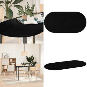 vidaXL Tafelblad 120x60x2 cm ovaal massief eikenhout donkerbruin - Tafelblad - Tafelbladen - Salontafelblad - Bijzettafelblad