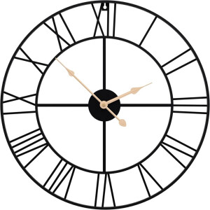 vidaXL - Wandklok - Ø50 - cm - ijzer - zwart