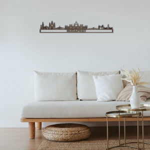 Skyline Budapest Notenhout 90 Cm Wanddecoratie Voor Aan De Muur Met Tekst City Shapes