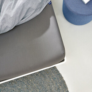 Auping Jersey 235 hoeslaken voor topper - 140/160 x 200/210/220 cm - Warm Grey - Biologisch katoen