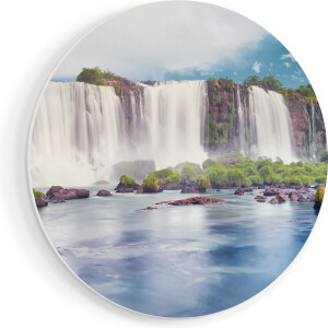 Artaza Forex Muurcirkel Watervallen In Argentinië - 50x50 cm - Klein - Wandcirkel - Rond Schilderij - Muurdecoratie Cirkel