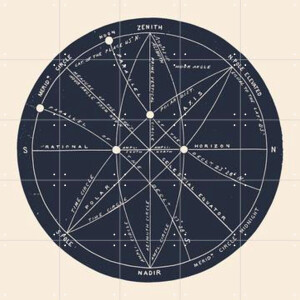 IXXI Meridians, Aster Edition - 100 x 100 cm - Gratis ophangtool - Grote wanddecoratie en posters - Technische Tekening, Vintage, Illustraties