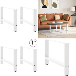 vidaXL Salontafelpoten 2 st 70x(42-43) cm staal wit - Salontafelpoot - Salontafelpoten - Tafelpoot - Meubeltafelpoot