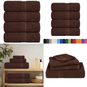 vidaXL Gastendoekjes 4 st 30x50 cm 360 g/m² 100% katoen bruin - Gastendoek - Gastendoeken - Gastendoekje - Handdoek