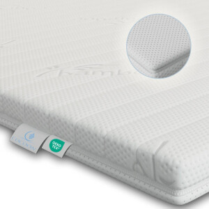 Topmatras - 200x200 - ANTI SLIP Topper - PREMIUM BAMBOO Tijk - Afritsbaar / Wasbaar - HR Koudschuim - 8 cm - Orthopedisch - Anti-allergisch - Zacht - Hybrid - Topdekmatras - Topper Hotel XL - Anti Bacterieel - Okoetex gecertificeerd