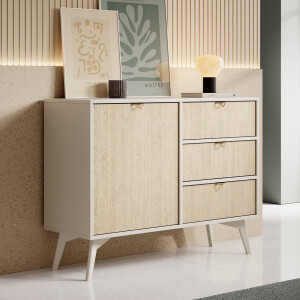 Meubella - Dressoir Essence - Beige - Licht eiken - 106 cm