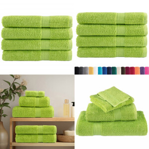vidaXL Handdoeken SOLUND 4 st 600 g/m² 100x200 cm appelgroen - Handdoek - Handdoeken - Badhanddoek - Badlaken