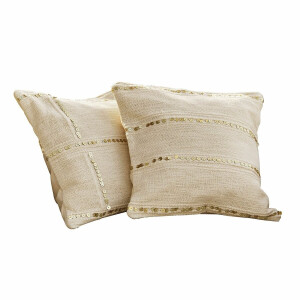 LOBERON 2-delige set kussenhoezen Rousseline crème