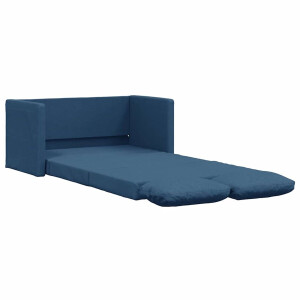 vidaXL - Slaapbank - vloermodel - 2-in-1 - 112x174x55 - cm - stof - blauw