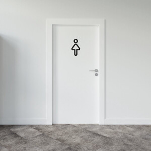 Toiletsticker Dames | Ontwerp 2 - Formaat 10 x 10 cm - WC sticker - WC bordje | Incl. 2 jaar garantie