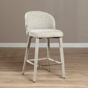 Bronx71® Barkruk Charlie chenille taupe 69 cm - barstoel
