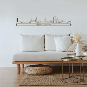 Skyline Enschede Populierenhout 130 Cm Wanddecoratie Voor Aan De Muur Met Tekst City Shapes