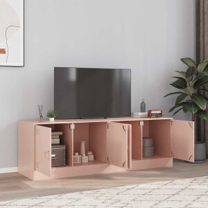 vidaXL Tv-meubelen - Set van 2 - Staal - Roze Tv-meubel - Tv-meubelen - Tv-standaard - Televisiemeubel