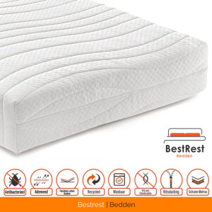 Koudschuim Matras - 90x200 – Eenpersoons Matras - Comfortschuim - 19cm dik – Wasbaar Tijk – Anti-Allergisch