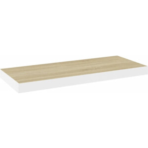 vidaXL - Wandschap - zwevend - 60x23,5x3,8 - cm - MDF - eikenkleurig - en - wit
