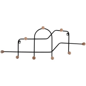 Present Time Kapstok Mace - Mat Zwart - 71x4x27cm - Modern