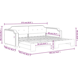 vidaXL Slaapbank met bedlade - Lichtgrijs - 90x190 cm Slaapbank - Tweepersoonsbed - Sofa Bed - Slaapbanken - Boxspring