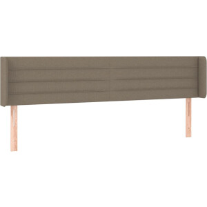 vidaXL - Hoofdbord - met - randen - 183x16x78/88 - cm - stof - taupe
