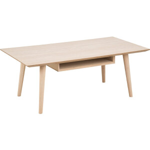 Cent salontafel met 1 plank eiken geloogd wit - 115x60x42 cm.